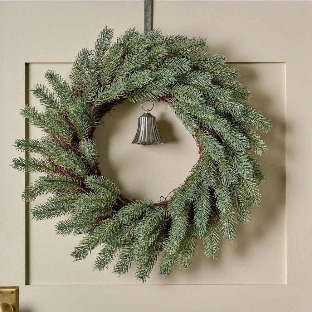 Real Touch Silver Pine Wreath - Magnolia Market Christmas Decor by Joanna Gaines